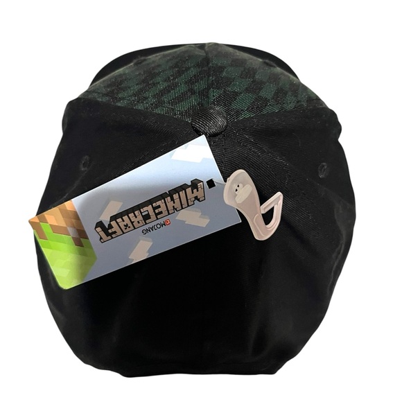 Minecraft Creeper Face Snapback Hat Youth Cap Kids Size OSFM Black and green - Picture 2 of 4